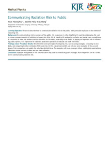 Communicating radiation risk to public - UM Research Repository